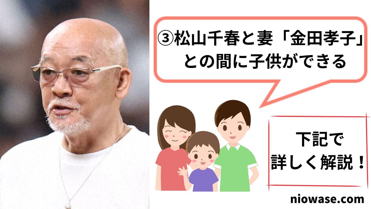 松山千春と妻「金田孝子」との間に子供ができる